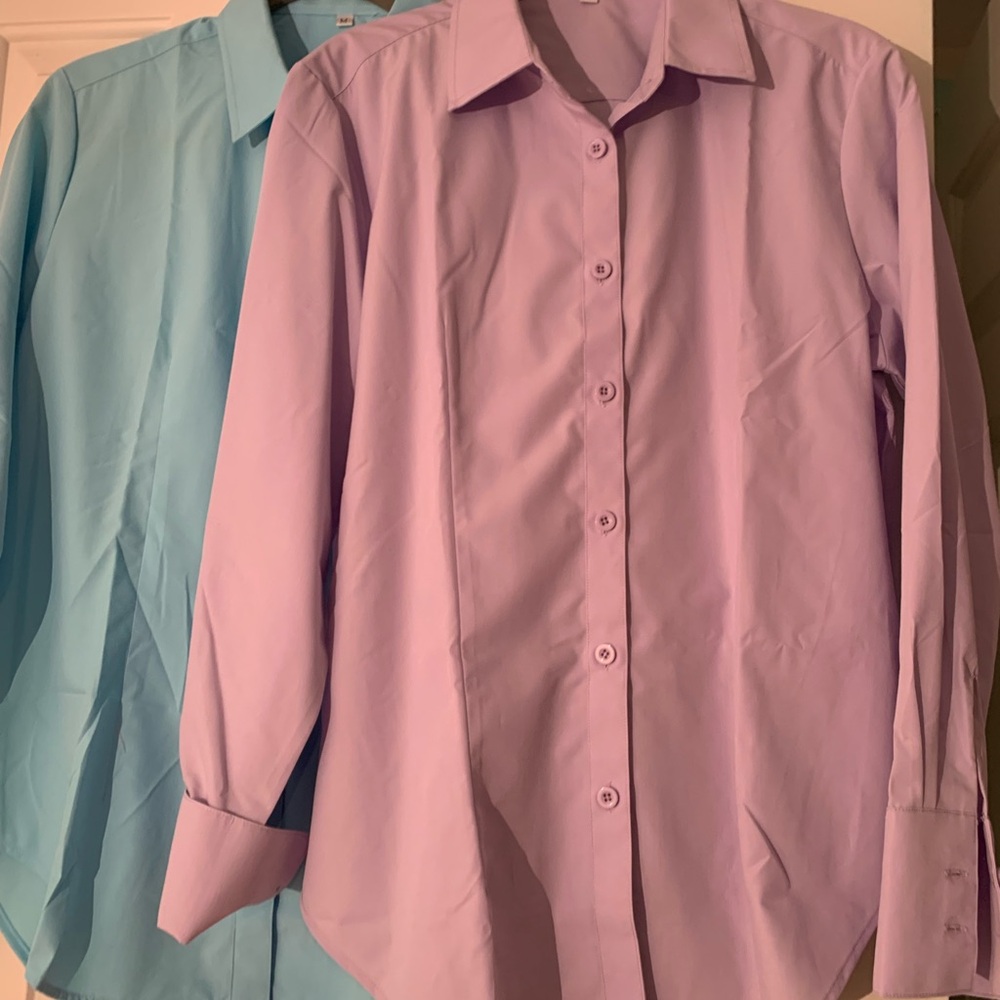 Light Blue and Lavender Button-Down Dress Shirts-No brand tag, great quality/fit